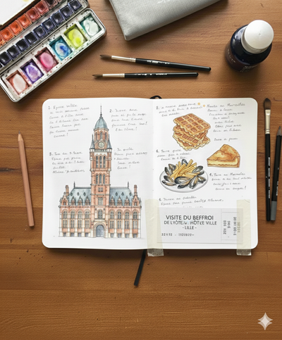 ✈️ Carnet de Voyage à l'Aquarelle - Rartistes Capinghem Atelier ✈️ Carnet de Voyage à l'Aquarelle - Cours Aquarelle à Capinghem