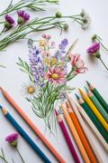 Miniature Dessin aux crayons de couleur - Image 1