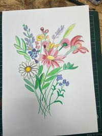 Réalisation Dessin aux crayons de couleur