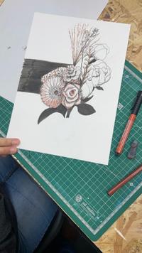 Réalisation Dessin d'Observation aux feutres liner et crayons