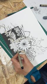 Réalisation Dessin d'Observation aux feutres liner et crayons