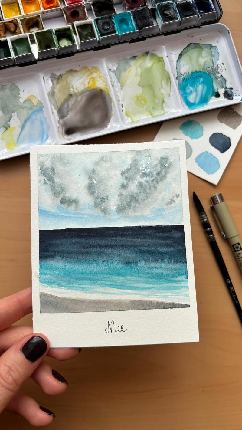 Atelier 🏞️  Atelier Aquarelle – Paysage minimaliste - Cours Aquarelle à Capinghem - Photo 1